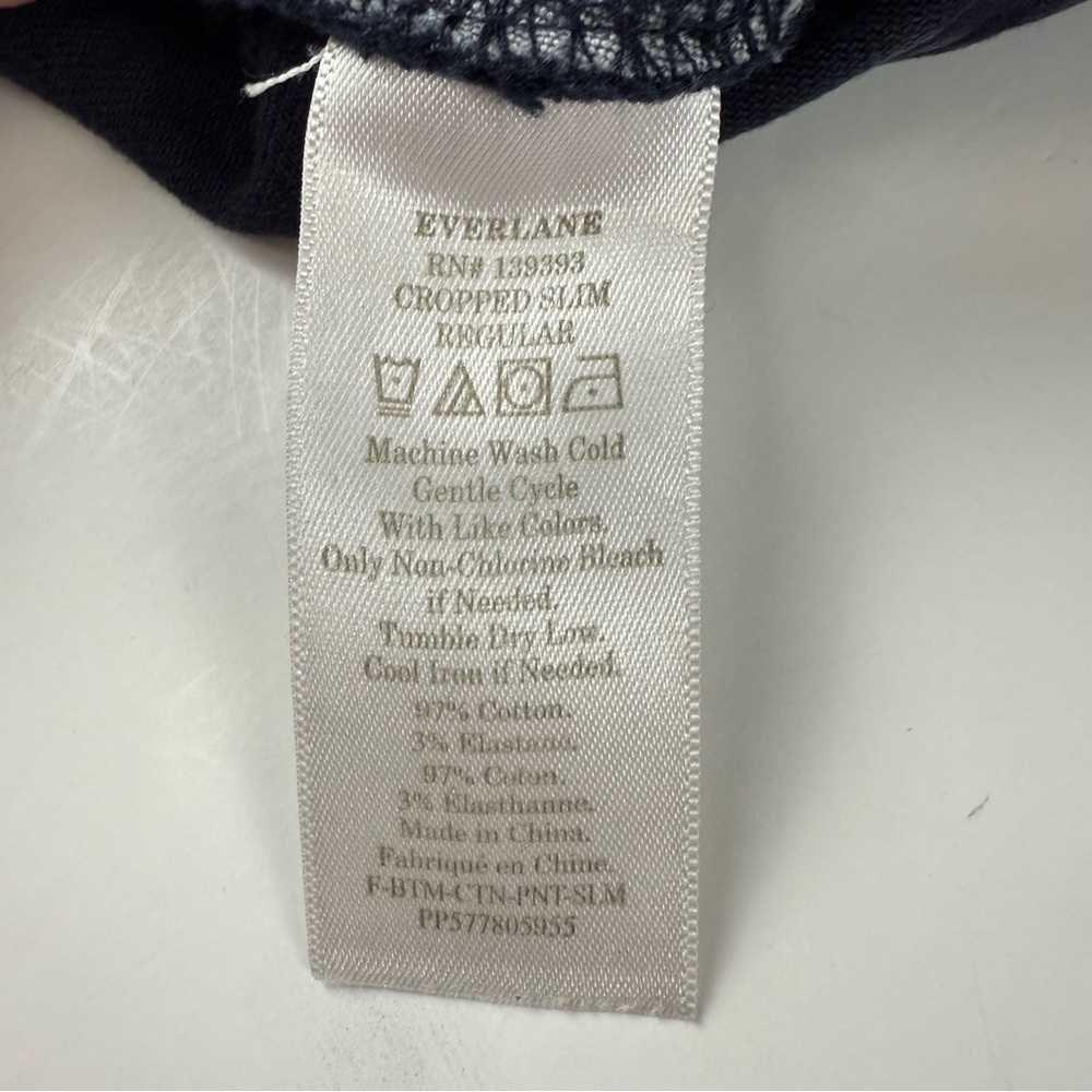 Everlane Cropped Slim Regular Pants Womens 4 Blue Chino Cotton Blend - Picture 6 of 10